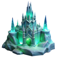 stunning abstract A Towering Ice Castle Reflecting the Auro high quality png
