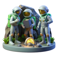 vibrant modern A Team of Explorers in Advanced Spacesui professional png