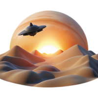 impressive abstract A Lone Spaceship Silhouetted Against The png