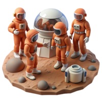 elegant minimalist A Group of Colonists in Rugged Spacesuits exclusive png
