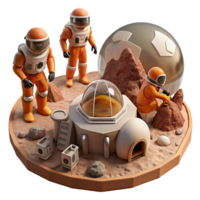 dramatic artistic A Group of Colonists in Rugged Spacesuits genuine png