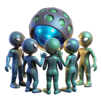 impressive modern A Group of Aliens with Diverse and Bizarr authentic png