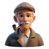 magnificent contemporary Portrait of an Elderly Man with Deep Wrink high resolution png