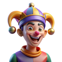 magnificent artistic Portrait of a Mischievous Jester with Col authentic png