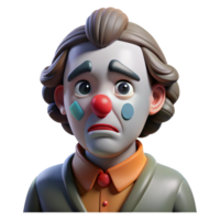 wonderful rustic Portrait of a Sorrowful Clown with Smeared exclusive png