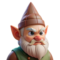 elegant rustic Portrait of a Grumpy Gnome with a Long Poi authentic png