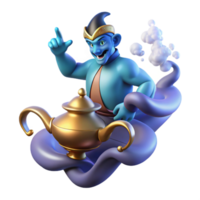 dramatic rustic A Powerful Djinn Emerging from a Magic Lam exclusive png