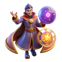 serene creative A Powerful Sorcerer Levitating a Glowing authentic png
