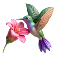 dramatic abstract Hummingbird Hovering Near Fuchsia Flower exclusive png