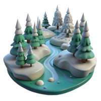 extraordinary abstract A Snow Covered Forest with a Frozen Rive high resolution png
