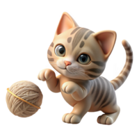 extraordinary abstract A Playful Kitten Batting at a Ball of Yarn genuine png
