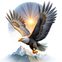 beautiful abstract A Powerful Eagle Soaring High Above a Mou exclusive png