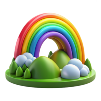dramatic contemporary A Vibrant Rainbow Arcing over a Green Vall authentic png