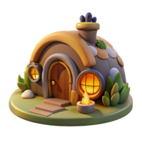 magnificent artistic A Cozy Hobbit Hole Nestled Into a Hillsid exclusive png