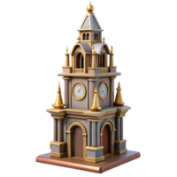 dramatic vintage A Towering Art Nouveau Clock Tower with In high resolution png