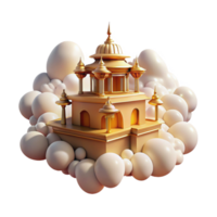 extraordinary modern A Floating Temple in the Clouds Bathed In high quality png