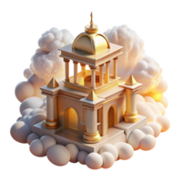 vibrant abstract A Floating Temple in the Clouds Bathed In professional png