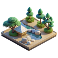 wonderful minimalist A Serene Japanese Zen Garden with Meticu authentic png