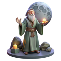 elegant creative A Wise Old Druid Performing a Ritual Unde original png