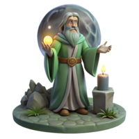 wonderful minimalist A Wise Old Druid Performing a Ritual Unde high quality png
