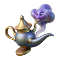 elegant creative A Powerful Djinn Emerging from a Magic Lam premium png