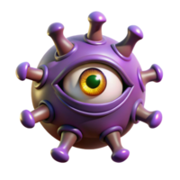 serene vintage A Menacing Beholder Casting Eye Rays In high quality png