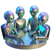 elegant creative A Group of Alien Diplomats with Shimmeri 4K png