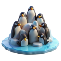 serene contemporary A Colony of Penguins Huddled Together on An high resolution png