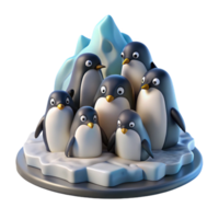 impressive minimalist A Colony of Penguins Huddled Together on An premium png
