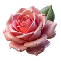 impressive rustic A Blooming Rose with Water Droplets Sof genuine png