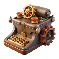 impressive rustic A Steampunk Typewriter with Intricate Gea original png