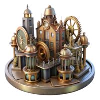 dramatic classic A Steampunk Cityscape Built Into a Giant professional png