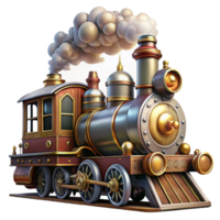 elegant abstract A Steampunk Train Engine with Intricate premium png