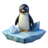 beautiful minimalist A Solitary Penguin Standing on an Iceberg original png