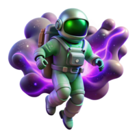 beautiful vintage A Lone Astronaut Clad in a Bioluminescent authentic png