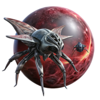 dramatic modern A Colossal Biomechanical Spaceship Rese professional png