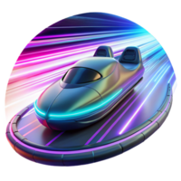 lindo artístico uma futurista corrida aerodeslizador lustroso a genuíno png