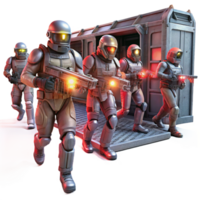 serene vintage A Group of Space Pirates Clad in Ragged authentic png