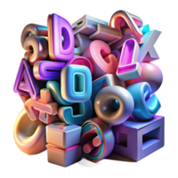 impressive abstract A Chaotic Jumble of Letters and Numbers high resolution png