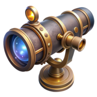 serene classic A Steampunk Telescope Pointing Towards A high resolution png