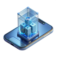 extraordinary creative Transparent Smartphone Displaying a Comma professional png