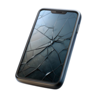 elegant classic A Cracked Smartphone Screen Displaying A high resolution png