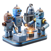 wonderful modern A Group of Robots Working Together in A high resolution png