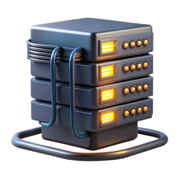 Maravilhoso abstrato uma servidor prateleira com piscando luzes e táxi Alto resolução png