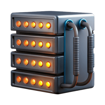 sereno abstrato uma servidor prateleira com piscando luzes e táxi Prêmio png