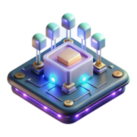 extraordinary abstract A Levitating Circuit Board with Glowing Co high resolution png