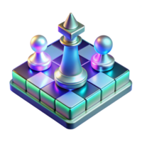 vibrant rustic A Holographic Chessboard with Glowing Piec exclusive png