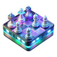 serene abstract A Holographic Chessboard with Glowing Piec genuine png