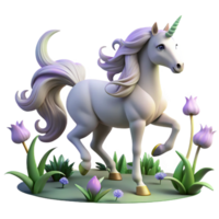 dramatic abstract Ethereal Unicorn in a Field 4K png