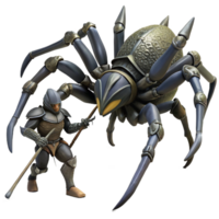 extraordinary creative A Lone Knight Battling a Giant Spider D authentic png